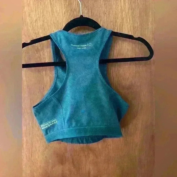 Outdoor Voices Athena Crop Top Sports Bra Emerald Teal Women's S - Picture 9 of 12